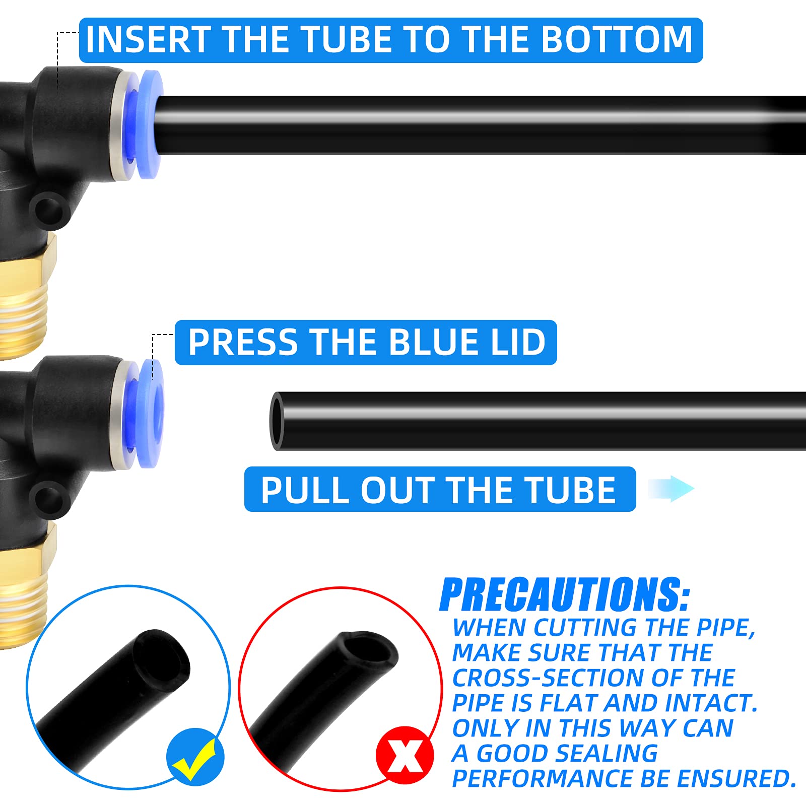 Raccordo Pneumatico Con Filettatura Interna G 1/8" Su Tubo Da 8 - Foto 3