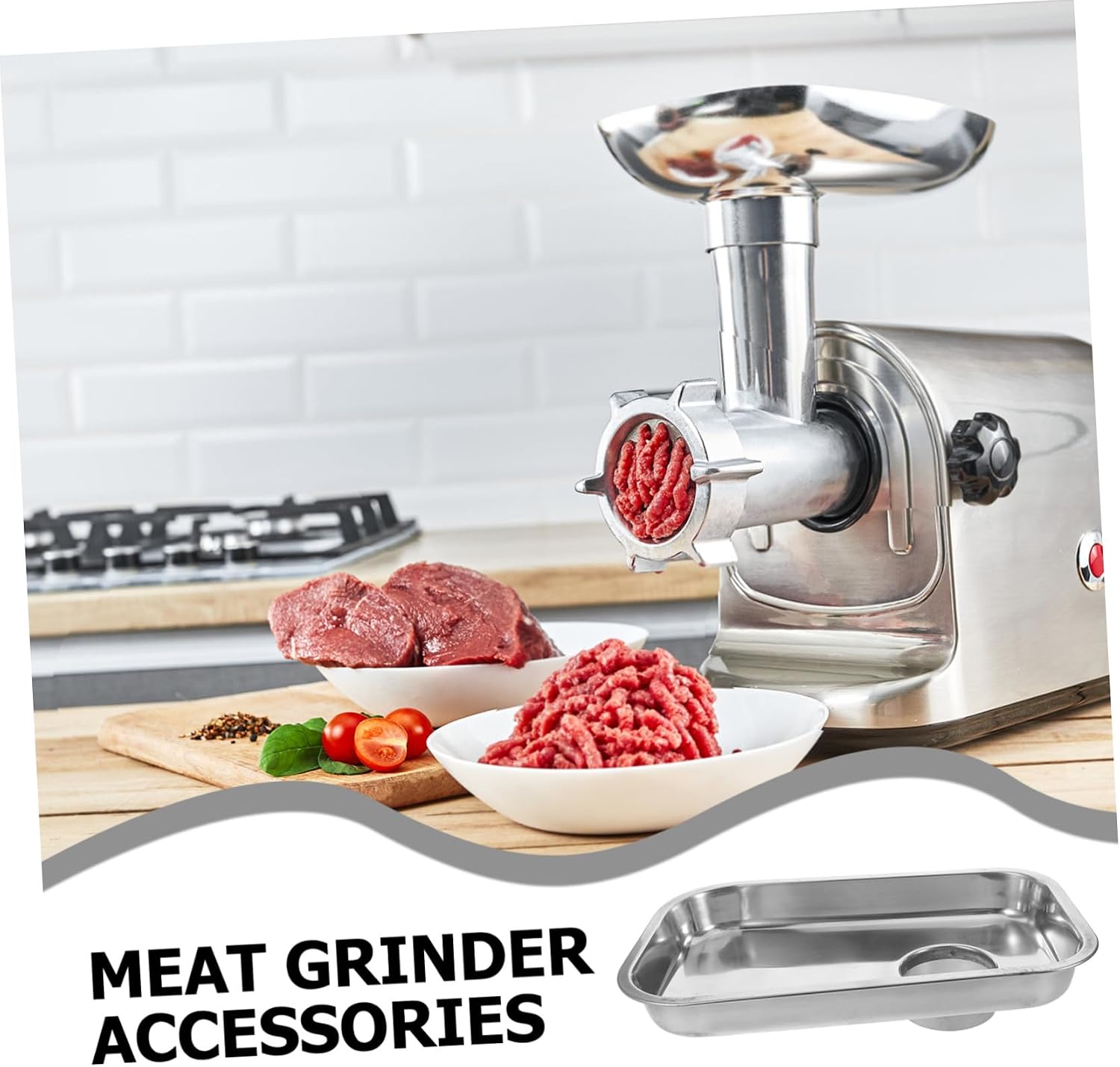 Heavy-duty, Replacement Meat Tray Stainless Grinder Steel Feed with Burrfree Edges for Accessories Versatile Compatibility for Efficient Butchering Stand Mixer Home