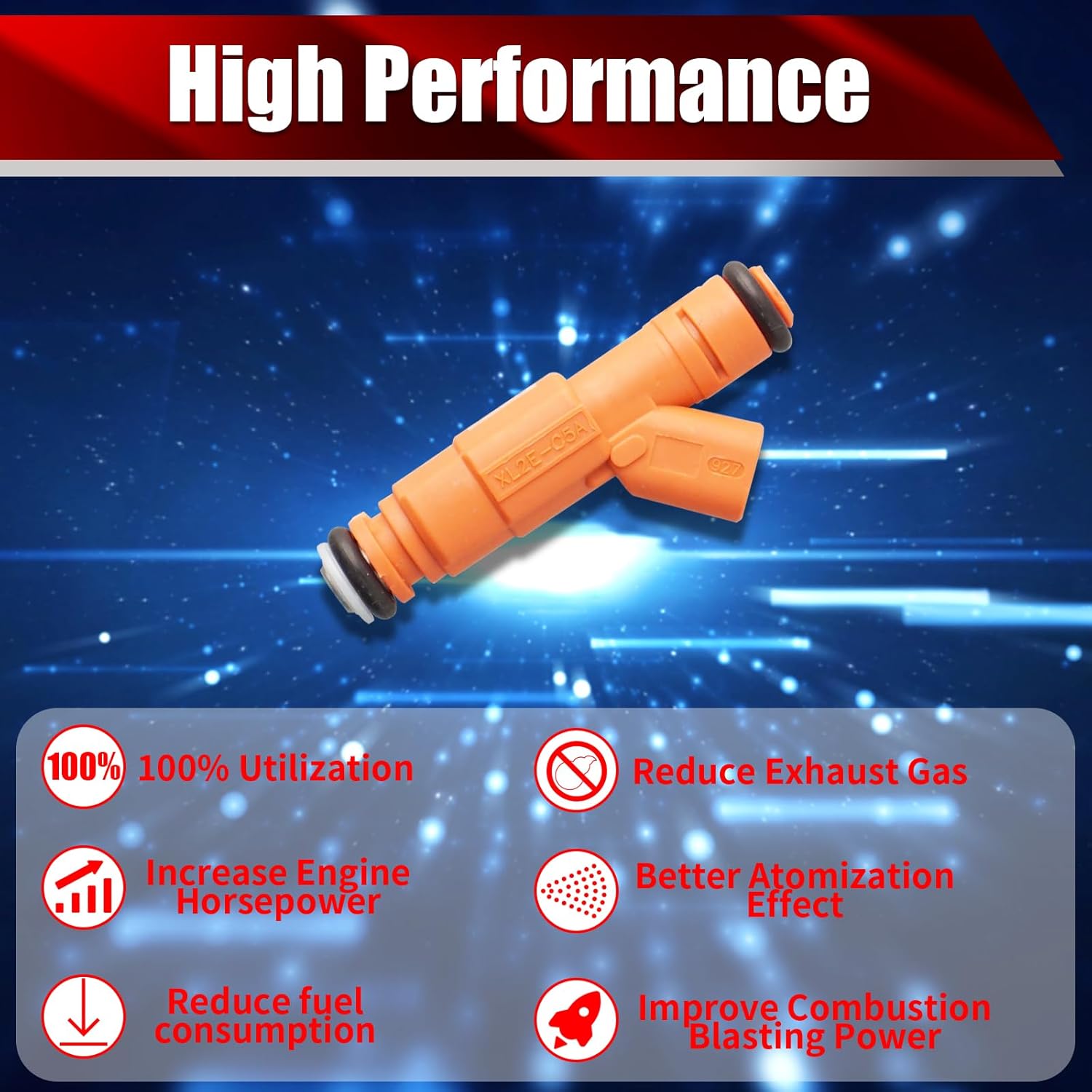 Set of 10 Fuel Injectors 0280155917 FJ322 Replacement Compatible with Ford Excursion F-250 F-350 F-450 F-550 E-350 E-450 E-550 Econoline Super Duty 6.8L V10 - Replaces CM4936 822-11150