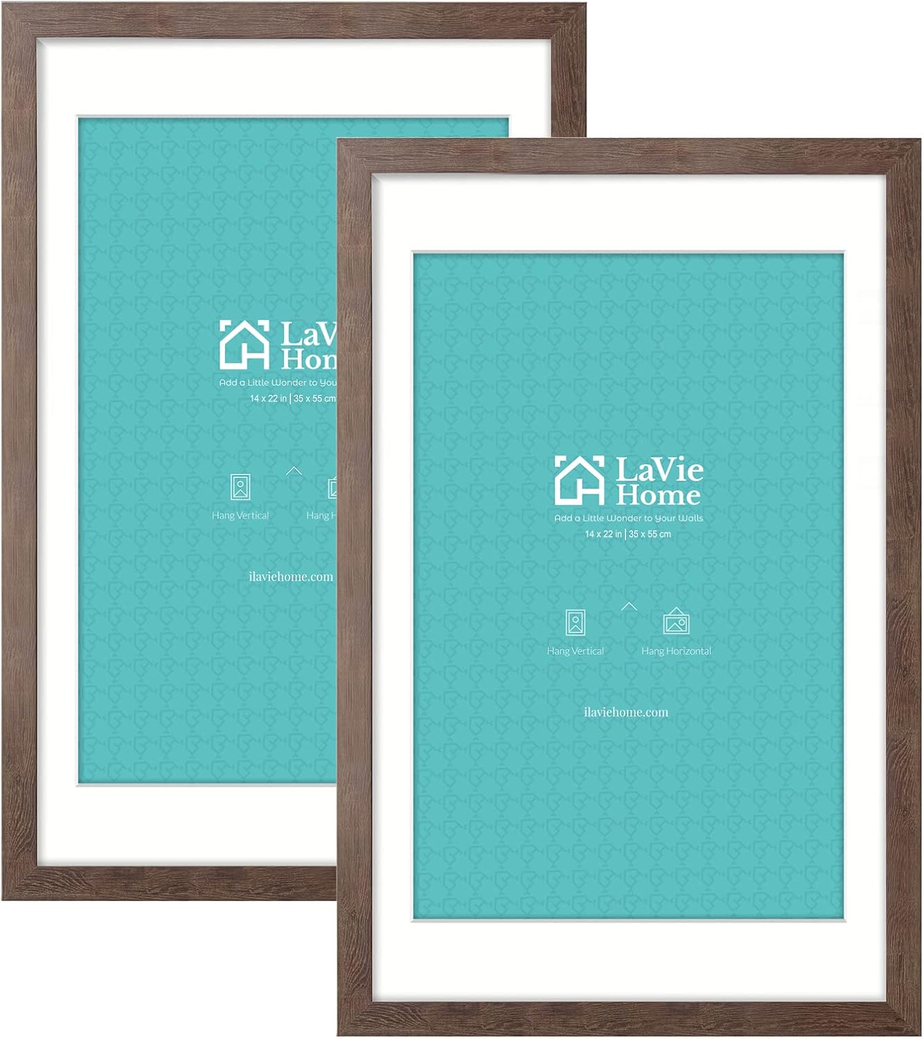 LaVie Home 14 x 22 Poster Frame 2 Packs Brown, Display