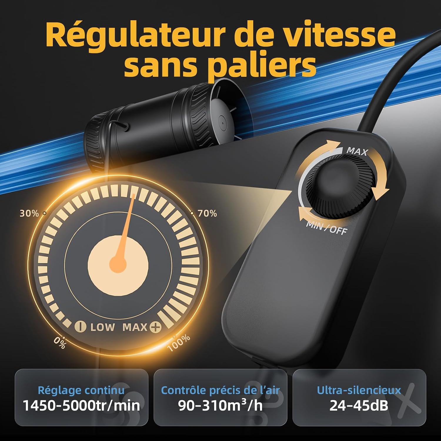 Ventilateur Extracteur d'Air Réglable 100 mm, 8 W 310 m³/h, Silencieux, Protection Surchau - Analyse des détails et conception