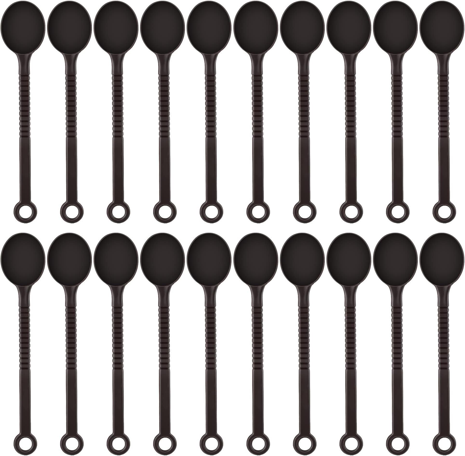 NUOMI 20 Pieces 10G Measuring Spoons Plastic Coffee Spoon Scoop Kitchen Baking Tools with Long Handle for Fruit/Coffee Powder, Coffee Bean, Honey, Ingredients