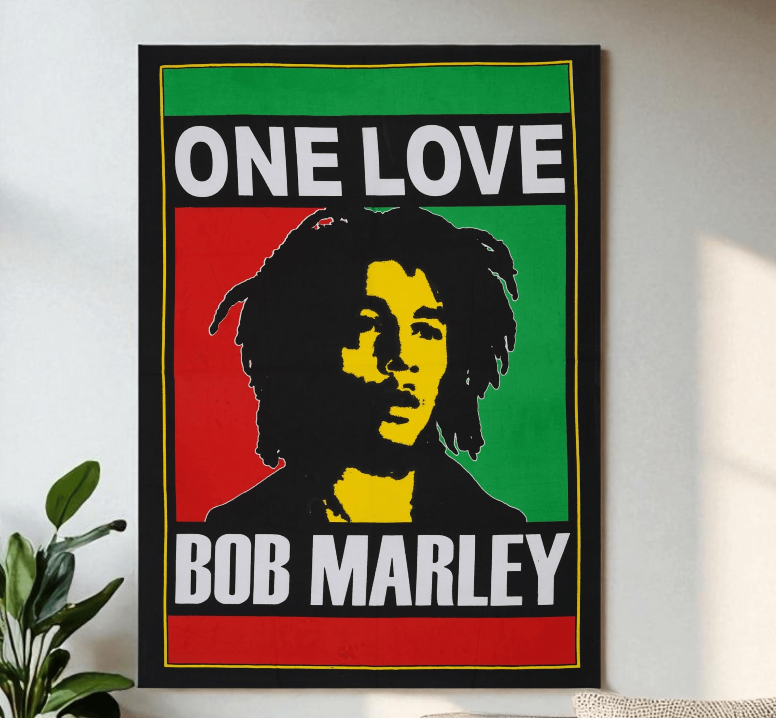 Bob Marley Wall Hanging Tapestry Trippy Weed Poster Bedroom Room Decor Stoner Tapestries Rasta Stoners Aesthetic Tapastry Hippie Sublime Decorations Posters For Jamaican Party 30X40 Inches (Red One