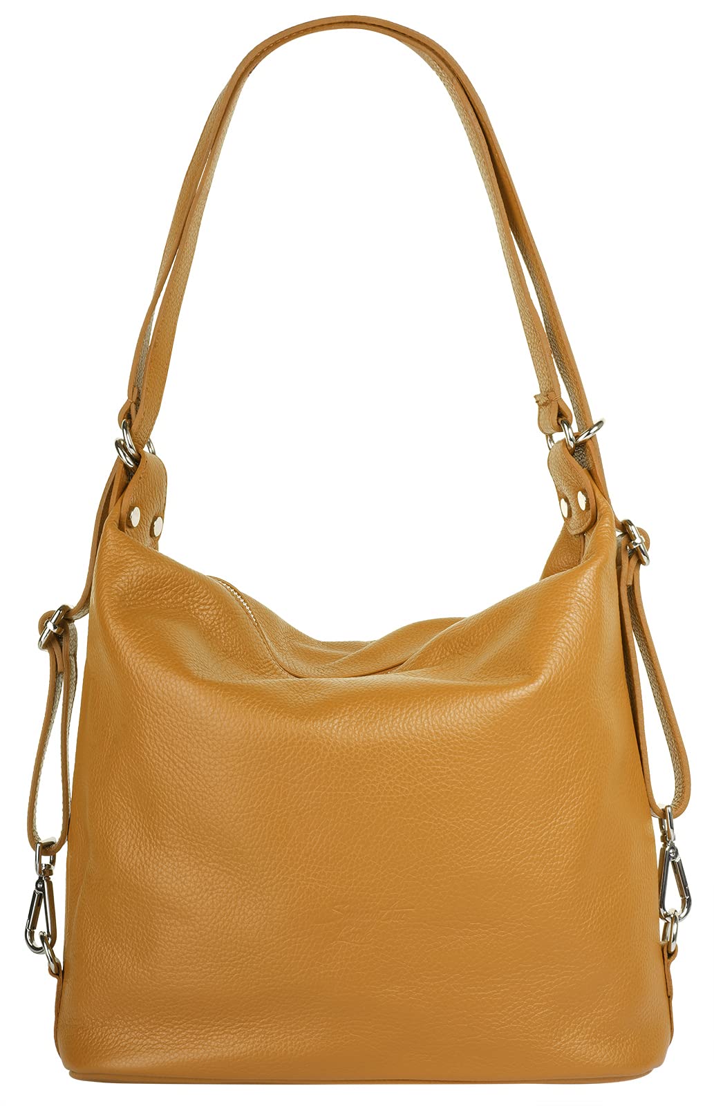 Samantha Look Shopper Damen Tasche Gelb Made in Italy – Hauptfach mit Reißverschluss