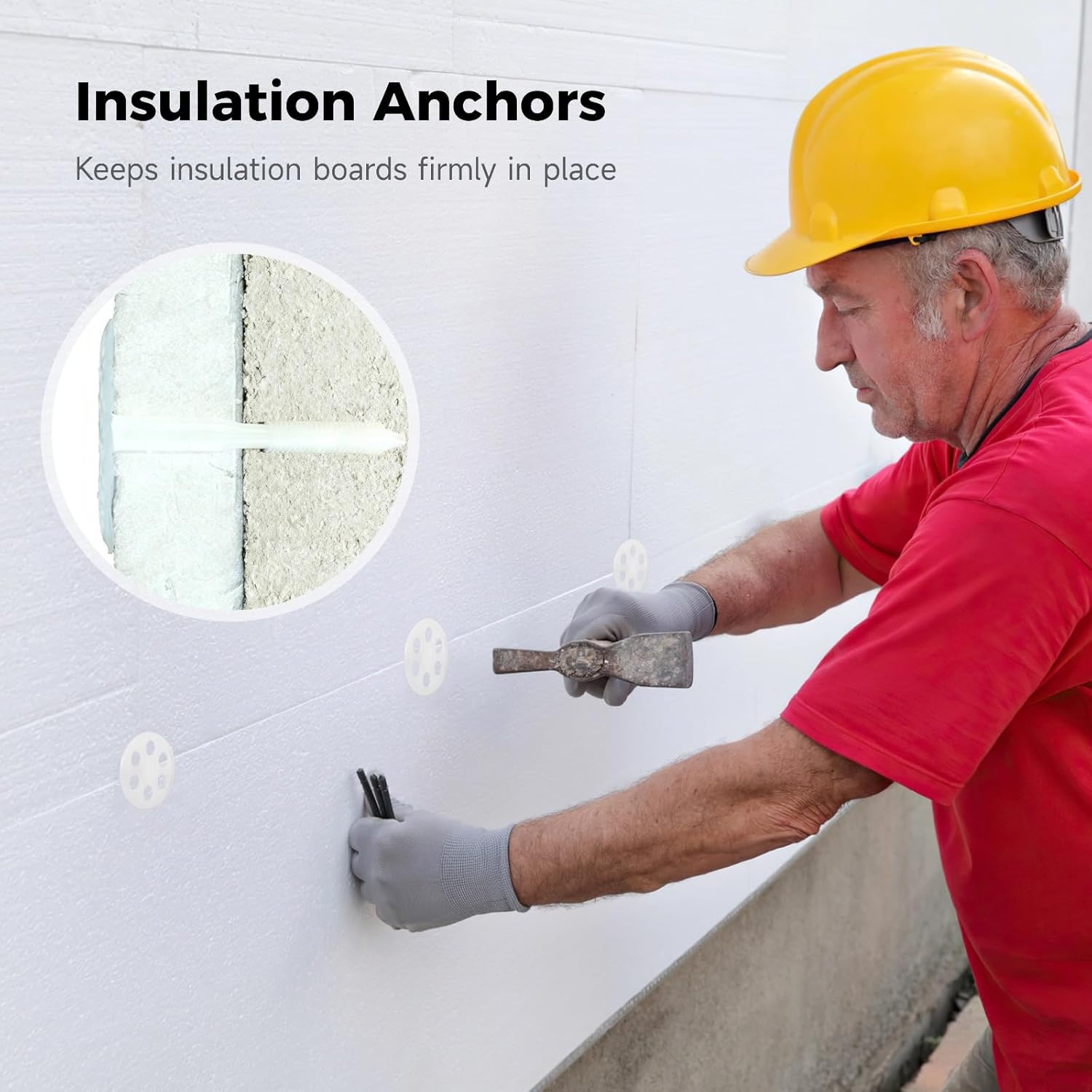 Plastic Insulation Anchors, 100 Pcs 2.4 X 4.1 In Wall Fixing Pins, Expansion Fasteners For Insulation Board Panels, Easy To Install