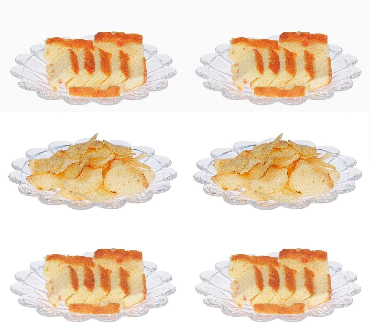 PRAX Elegant Crystal Touch Serving Plate (Set of 6) 7 Inches