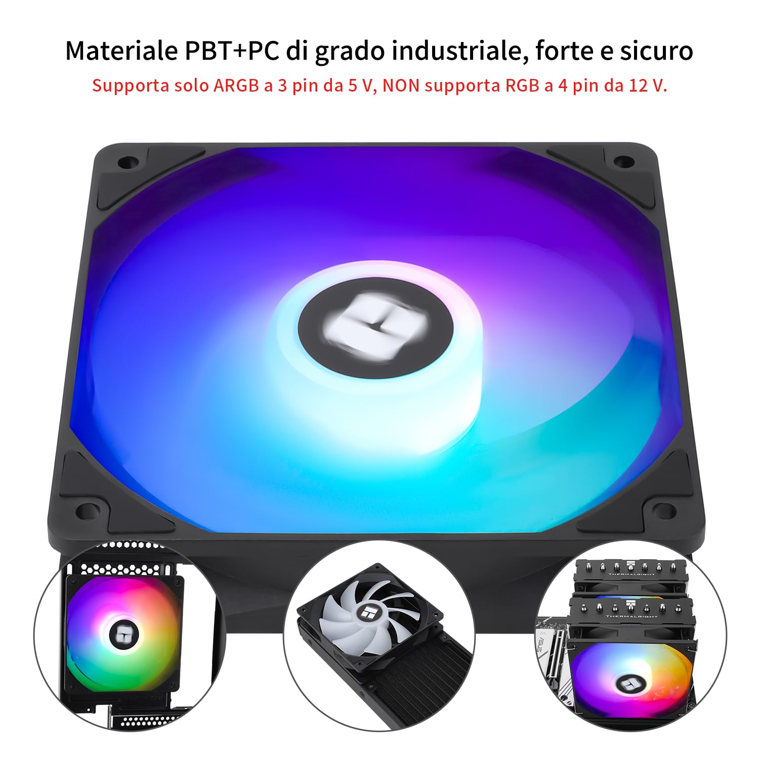 Ventilateurs ARGB Thermalright TL-C12C-S X3 - 120mm PWM 1550 Tr/min | Roulement S-FDB, Silencieux Pour PC