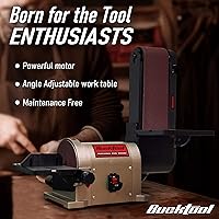 Vista 9 de BUCKTOOL lijadora de disco, de mesa, con motor de transmisión directa de 3/4 hp y base portátil