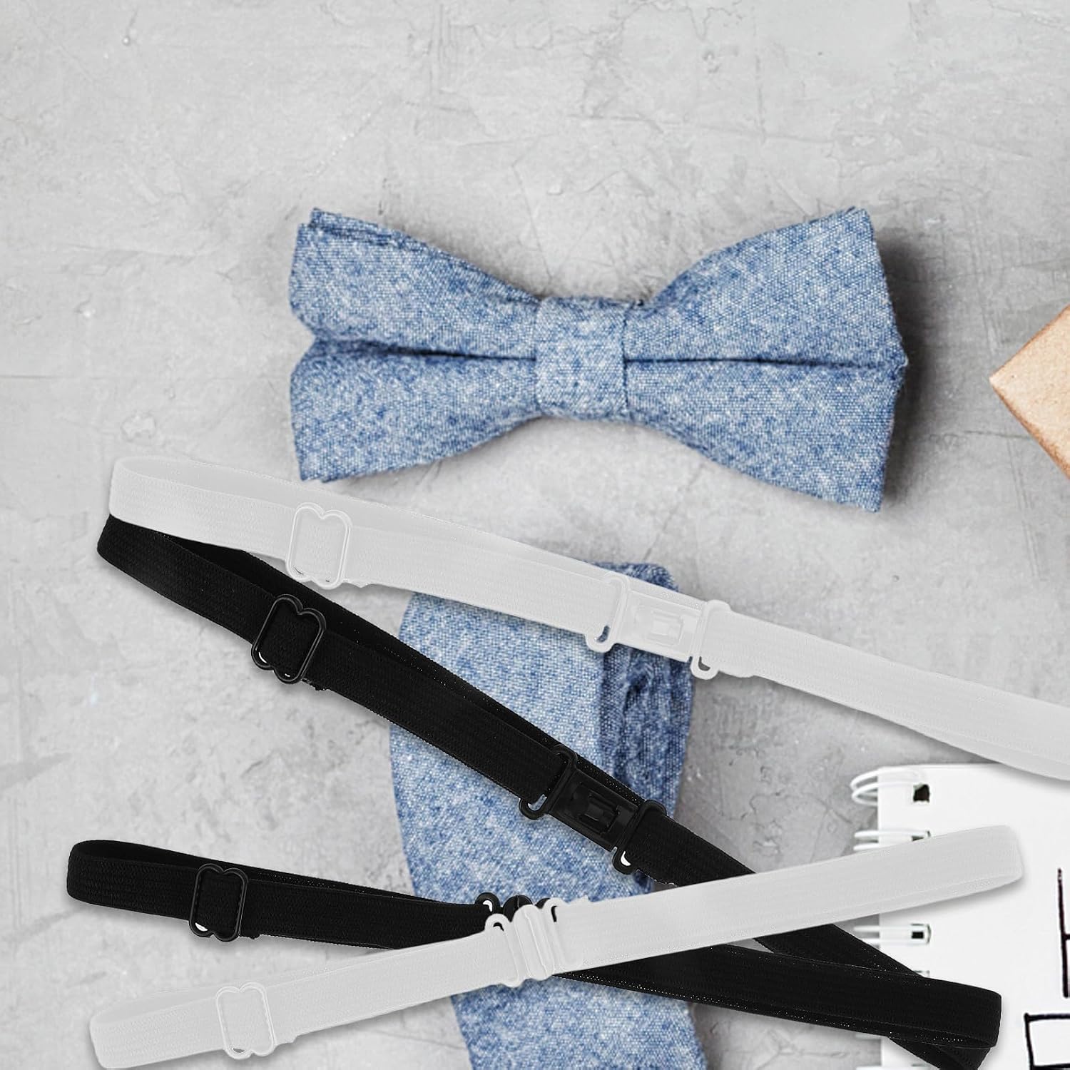 20pcs Adjustable Elastic Bow Tie Extenders for Jk Uniforms and Sailor Suits, Sturdy Polyester Strap Extender for Parties and Wedding Party Fashion Accessories