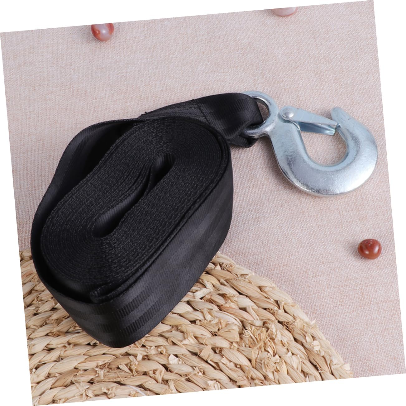 Winch Strap for Use Capacity Wide Trailer Rope with Buckle for Hand and Electric Essential for Emergency Towing and Vehicle Transport