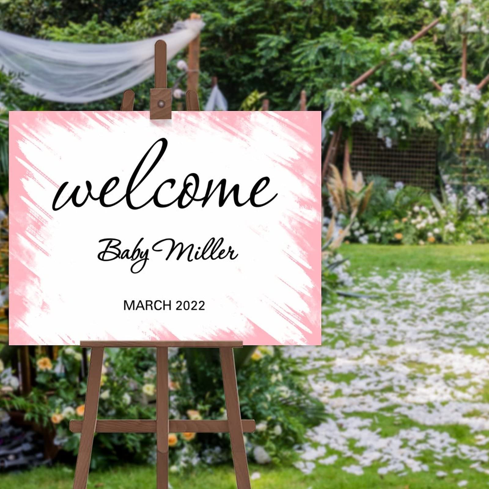 Panneau bienvenue mariage personnalisable événement fête prénuptiale 40x50