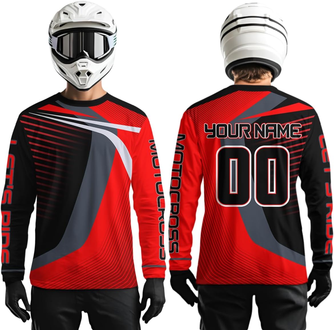 Black and Red Motocross Jersey Custom Dirt Bike Jersey for Men Kid Women Motorcycle Riding Shirt Upf30+ Off Road Shirts