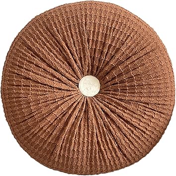 Round Pillows Cushion for Couch Brown 15.75inches Small Circle Throw Pillow Morden Farmhouse Decoration Pillow for Living Room Bedroom,Dorm,Brown