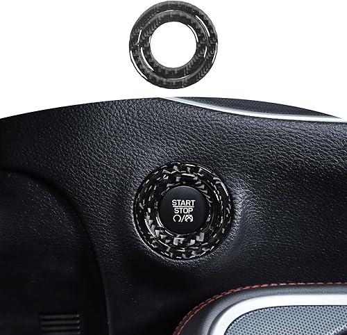 RT-TCZ Para Challenger Push Start Button Cover Trim Anillo de fibra de carbono para Chrysler 300C 2015+ para Dodge Challenger 2015+ Cargador 2011+