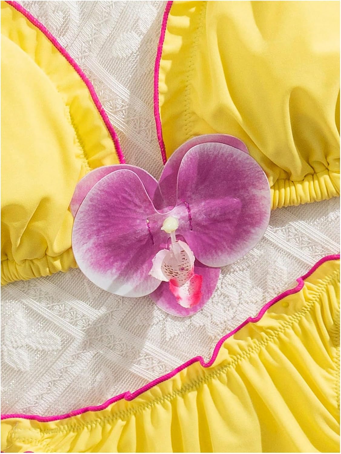 WDIRARA Women's 2 Piece Bikini Set Halter Tie Side Swimsuits 3D Floral Bathing Suit - Image 2