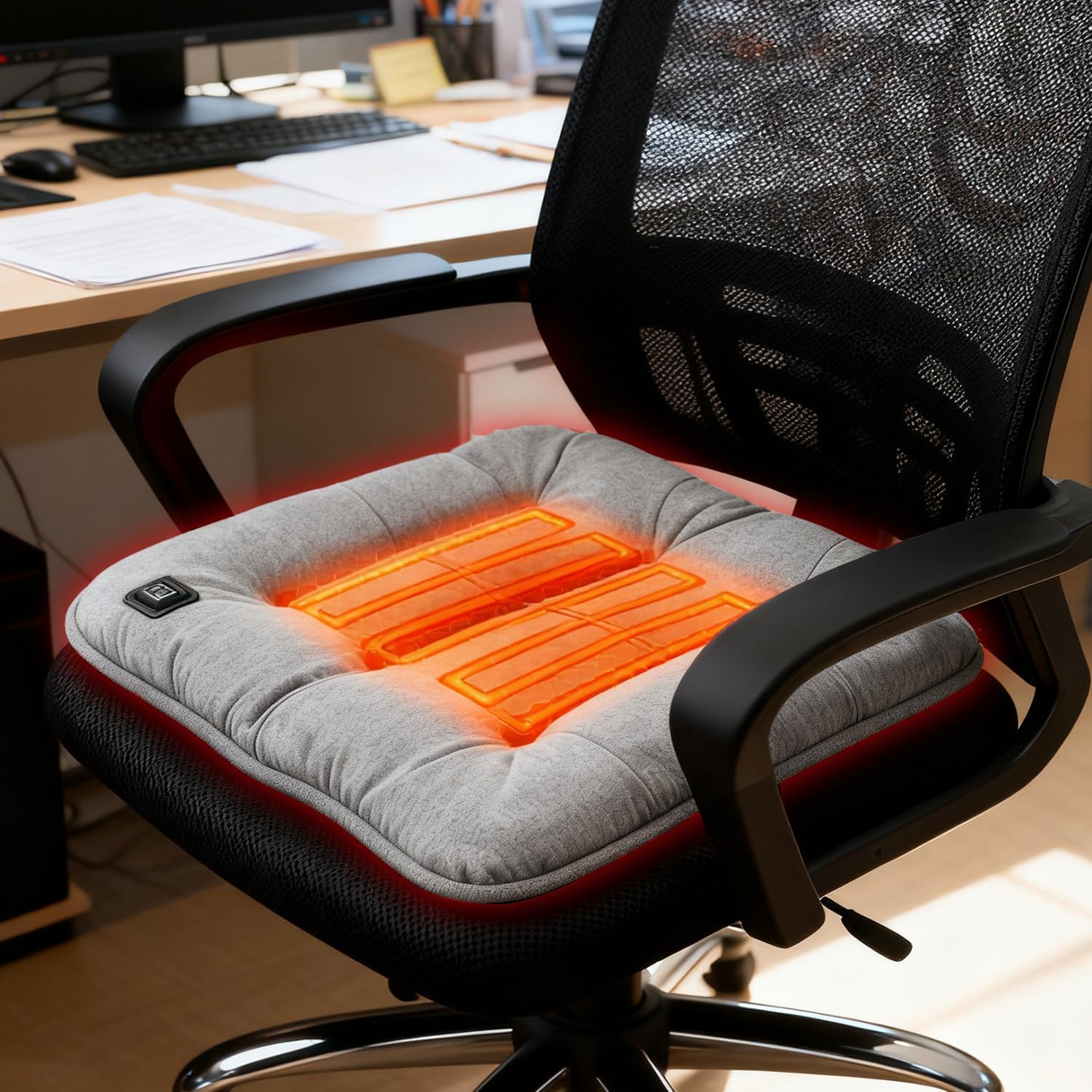 SMARTABL 電気座布団 一人用 ホットマット USB 3段階温度調整 電気クッション 電気マット 省エネ 椅子 オフィス 自宅