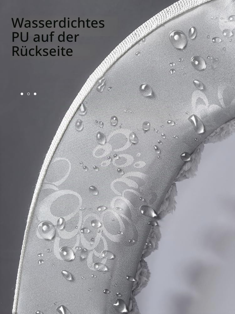 2 x dickere, weiche WC-Sitzbezüge, WC-Sitzkissenbezüge für Badezimmer, waschbar und wärmer, mit Reißverschluss und Griff, passend für die meisten Toilettendeckel (grau)