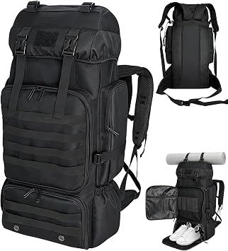 80L Camping Hiking Military Tactical Backpack Adjustable Waterproof Travel Daypack with Large Capacity Outdoor MOLLE Backpack oversized