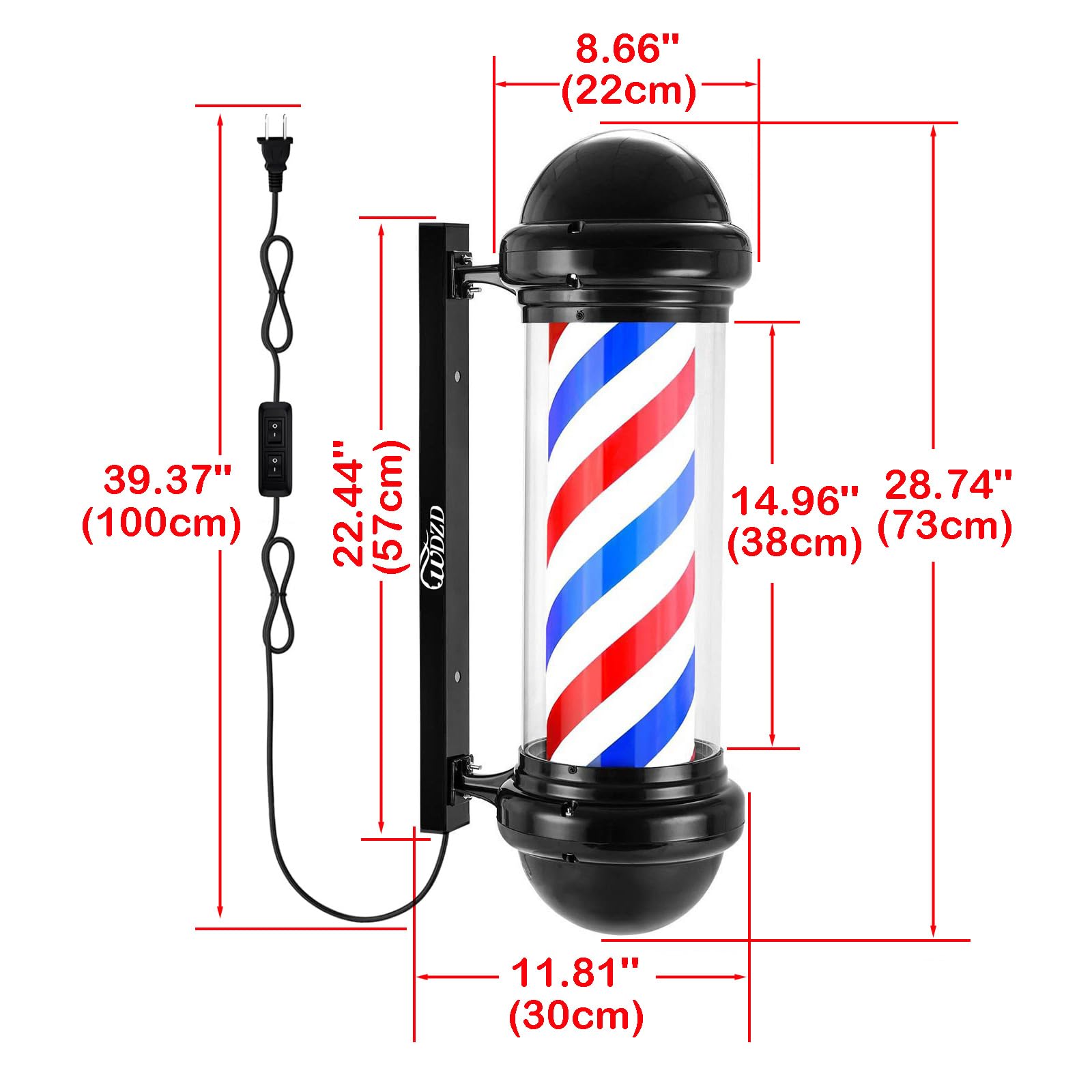 バーバー　サインランプ Amazon.co.jp: サインポール 理容 屋外，LEDバーバーポール