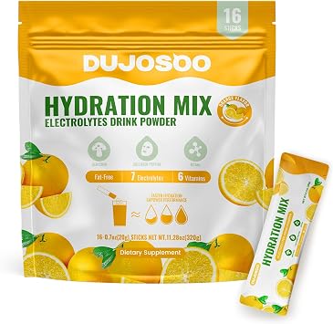 Shake Thoroughly! Electrolyte Hydration Powder Drink Mix | Fat Free - Variety Pack | 7 Electrolytes & 6 Vitamins | Hericium, Collagen Peptide, BCAAs | 1 Pack 16 Servings, 20g/Stick, 5g Protein/Stick