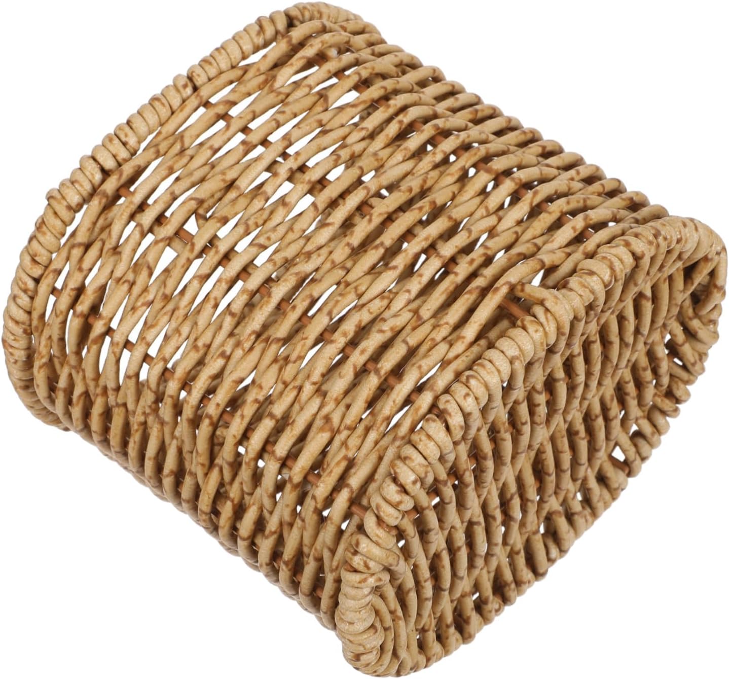 BESPORTBLE Chopstick Organizer Basket with Ventilated Plastic Rattan Design, Oval Flatware Storage Holder that Accelerates Drying and Prevents Moisture Buildup for Kitchen Countertop