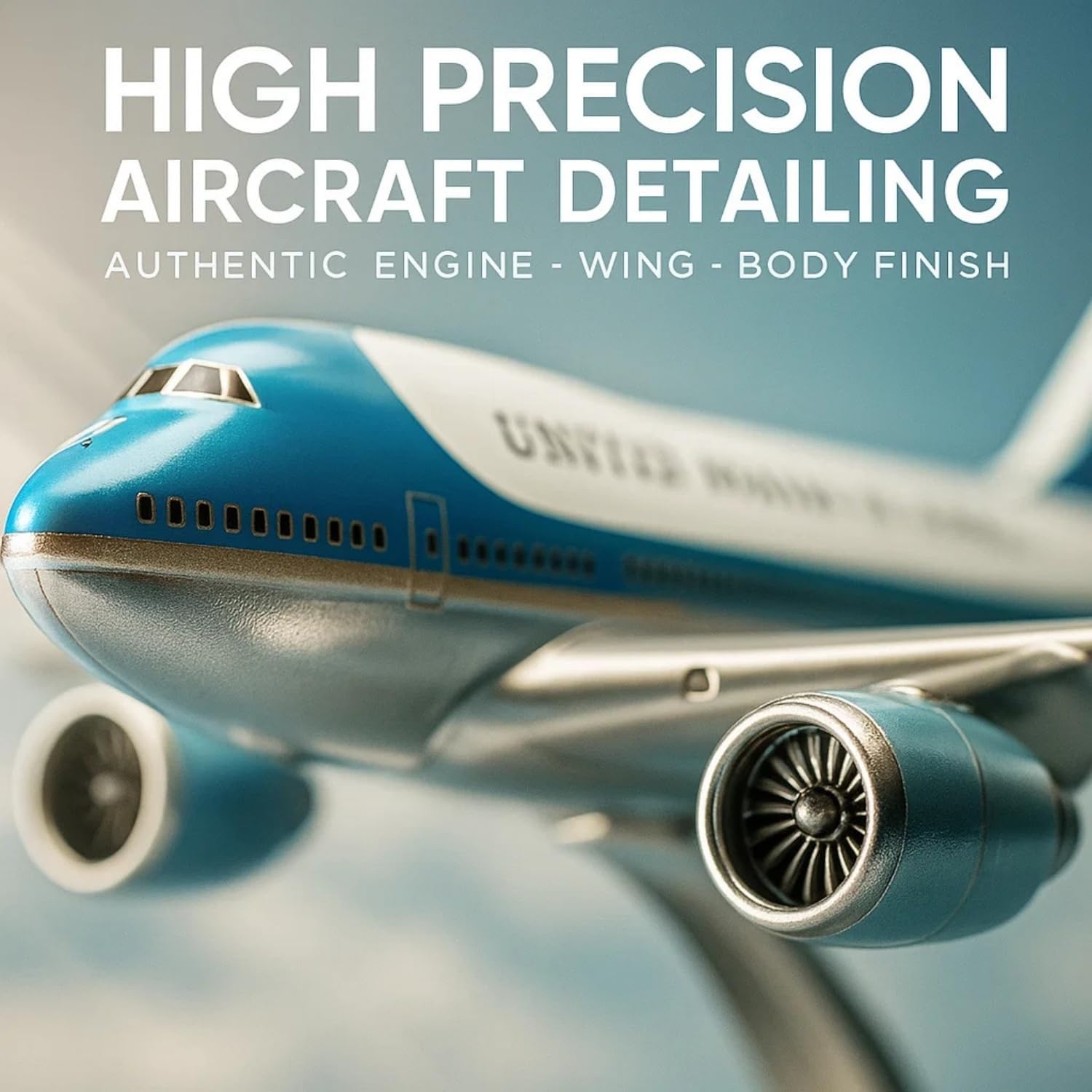 Air Force One B747 1:300 Scale Model | 16cm Metal Die-Cast Airplane with Acrylic Stand | Collectible Jet Plane for Display, Gifts, Office Décor | Collectors, Pilots, Travel Enthusiasts