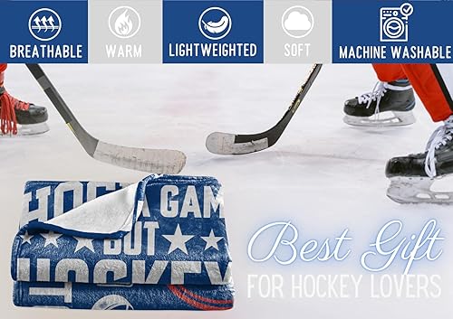 Miniatura 10 de InnoBeta Regalos de hockey para niños y hombres, mantas de franela de cama de 50 x 65 pulgadas para Navidad, regalos de hockey para niños de 8 a 12