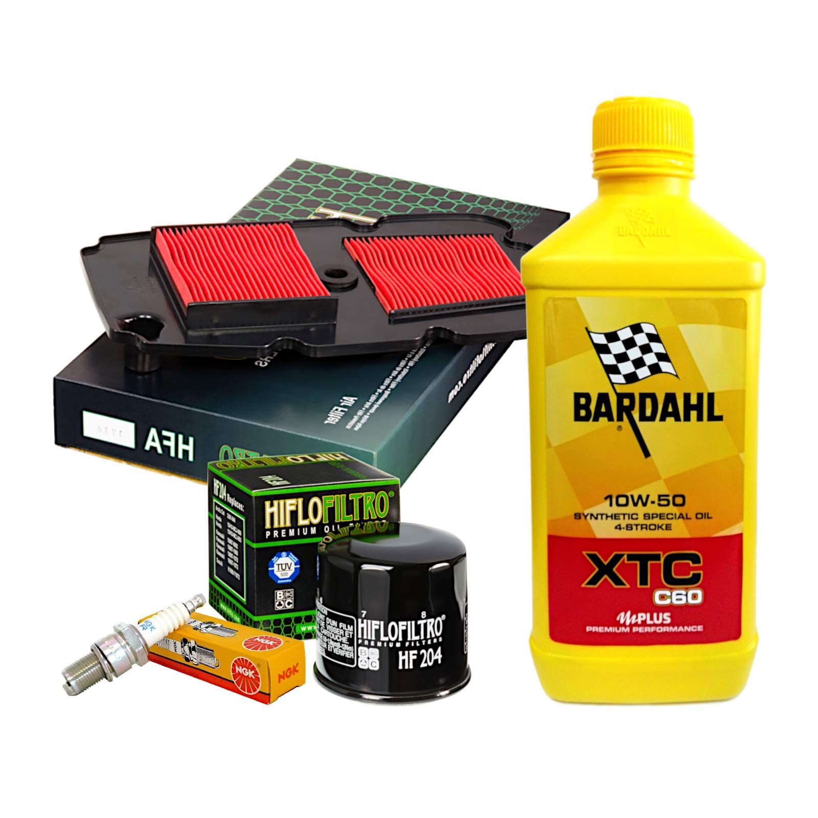 Kit de mantenimiento Bardahl XTC 10W50 filtro aceite aire bujías XL 700 V Transalp