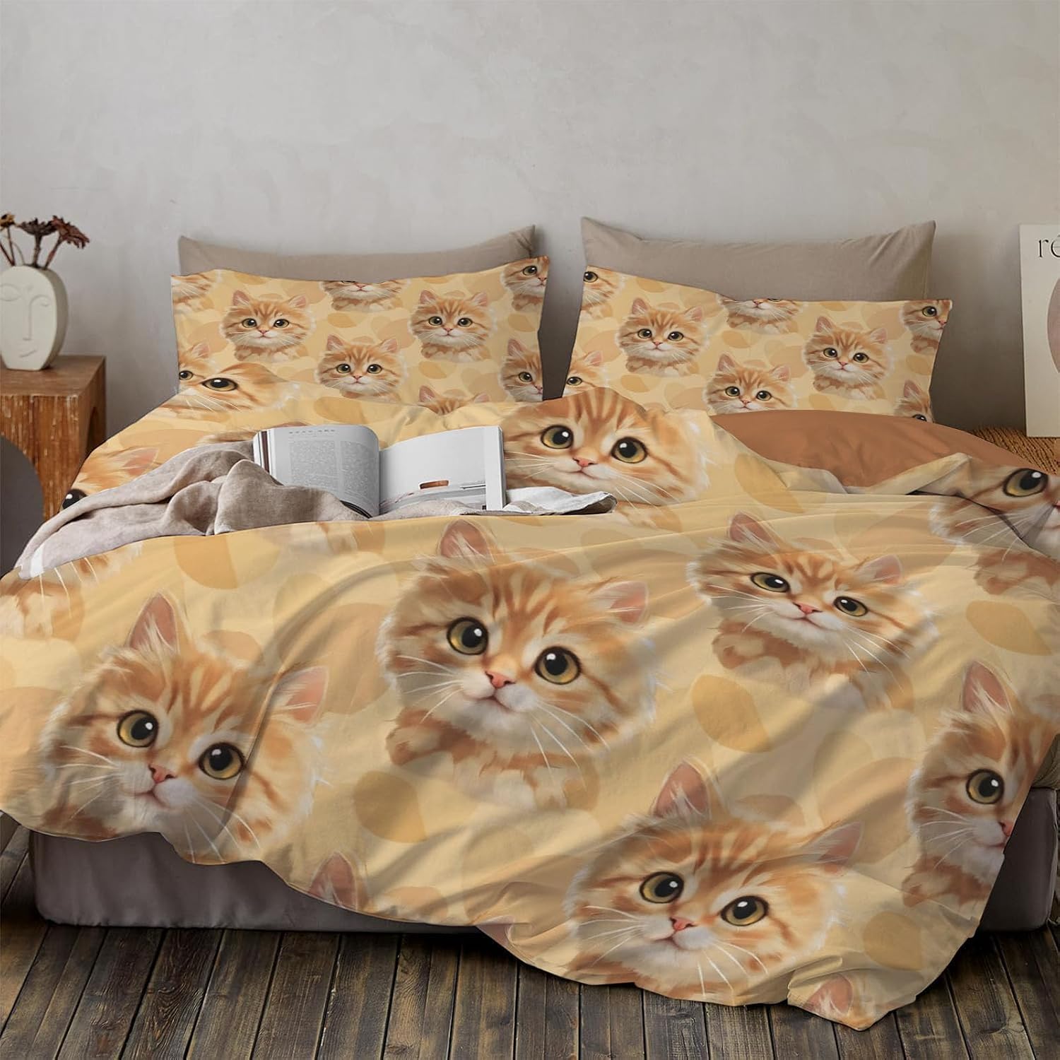 Orange-gelb/Niedlicher Katzenkopf