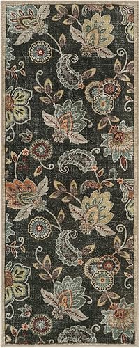 Miniatura 67 de Morebes Alfombras florales para puerta de entrada interior, alfombra pequeña de 2 x 3 pulgadas, antideslizante, alfombras de cachemira lavables