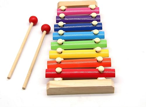 Dongshop Xilófono para niños pequeños de 1 a 3 años, xilófono de madera con mazos seguros para niños, juguete musical educativo temprano, regalo
