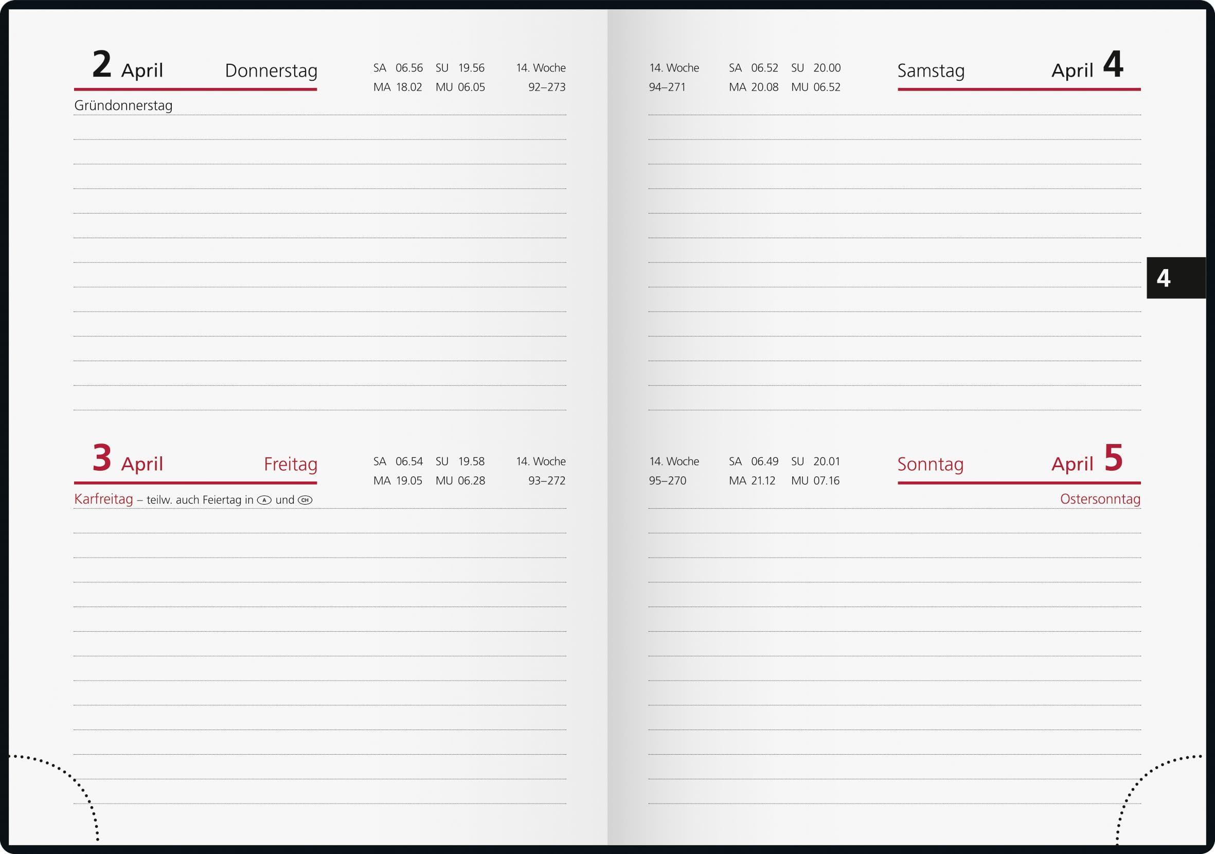 rido/idé Pocket Diary Model Technik II (2025), 1 Page = 2 Days, A6, 304 Pages, Plastic Cover, Bordeaux, red - Image 2