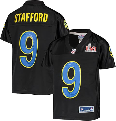 NFL PRO LINE Camiseta juvenil Matthew Stafford de Los Angeles Rams Super Bowl LVI negra