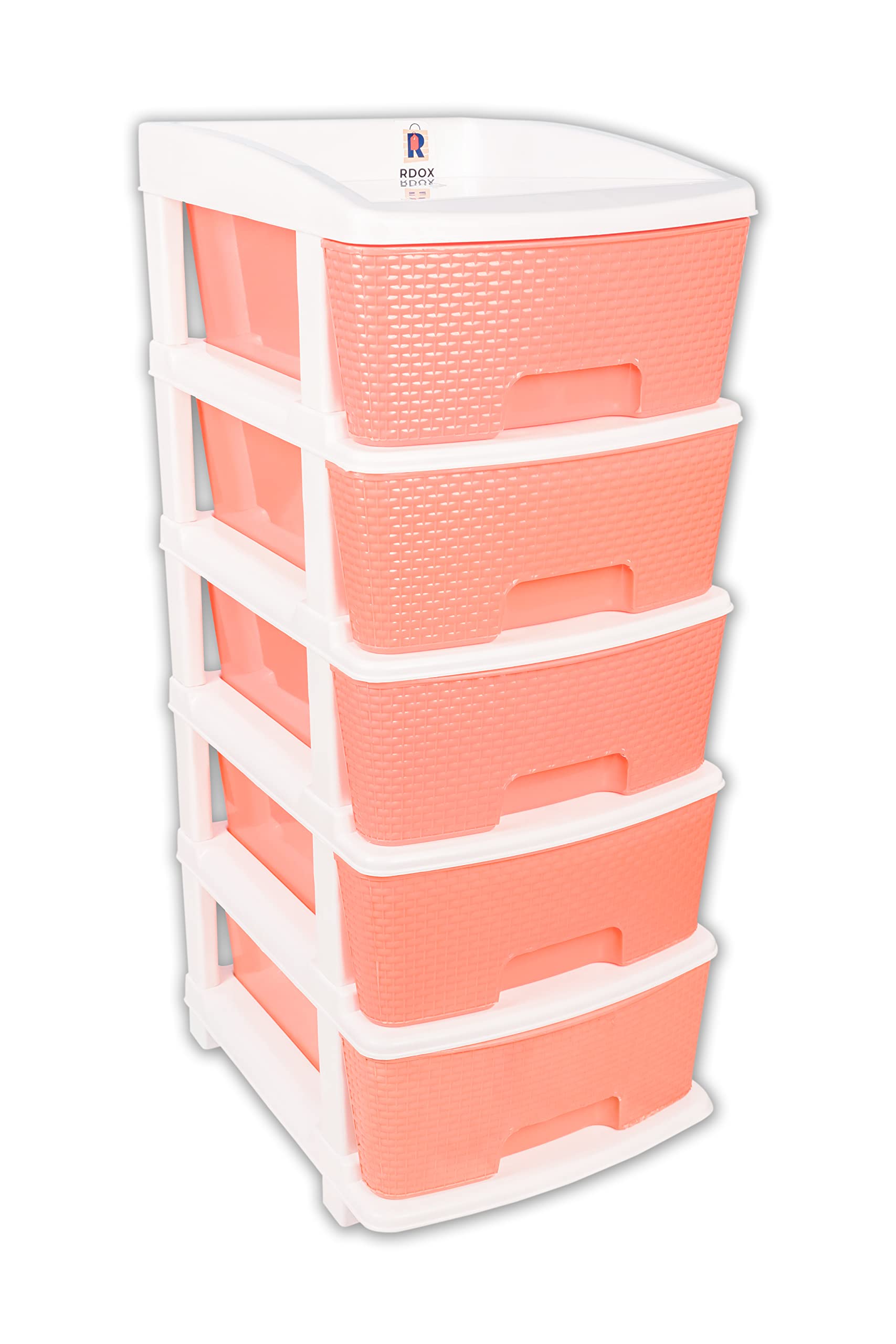 Dors 5 XL Plastic Modular Drawer System for Home, Office, Hospital, Parlor, School, Doctors, Home and Kids ( Pink )