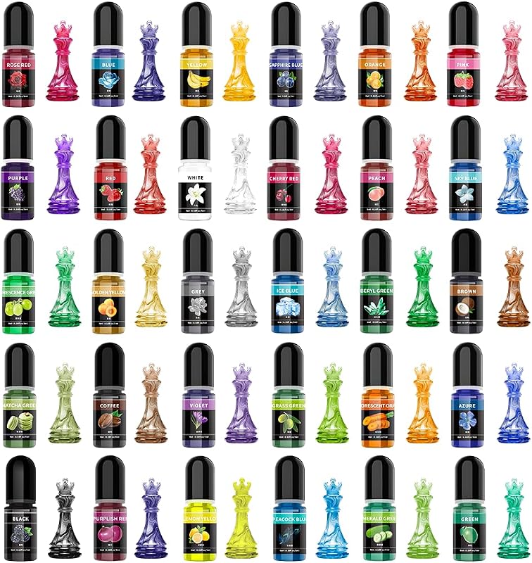 Pigmentos de resina epoxi: pigmento de color de resina de 30 colores, tintes de resina epoxi líquidos altamente concentrados para arte en resina, fabricación de joyas de bricolaje, manualidades y más. (30 colores)