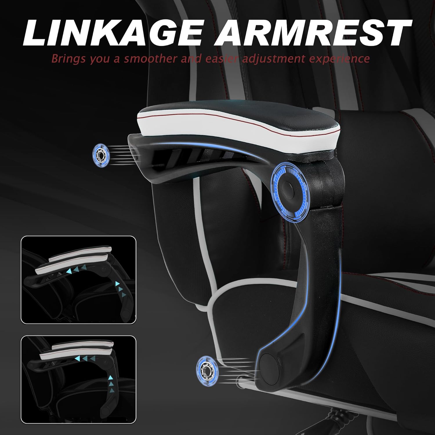 Diagram illustrating the movement of linkage armrests
