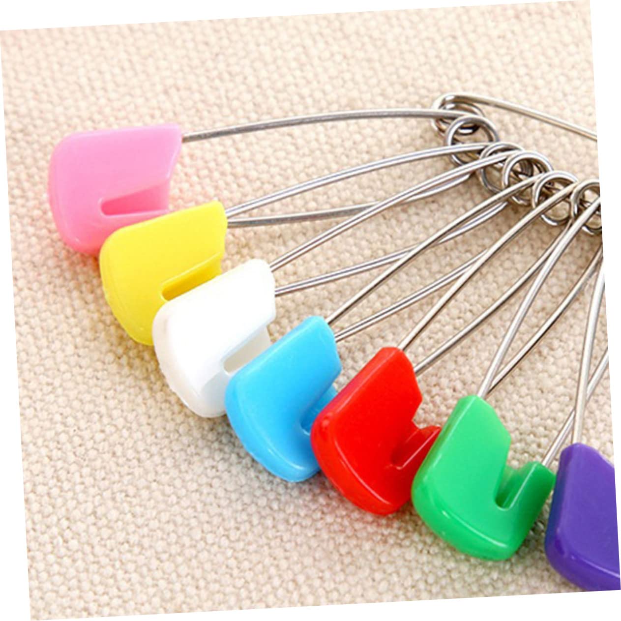 Spille Di Sicurezza Per Pannolini Lavabili, 24 Pezzi In Acciaio Inox Con Copripunta In Plastica, Lunghe 5,3 Cm, Per Pannolini Prefold E Quadrati Di Spugna - 2