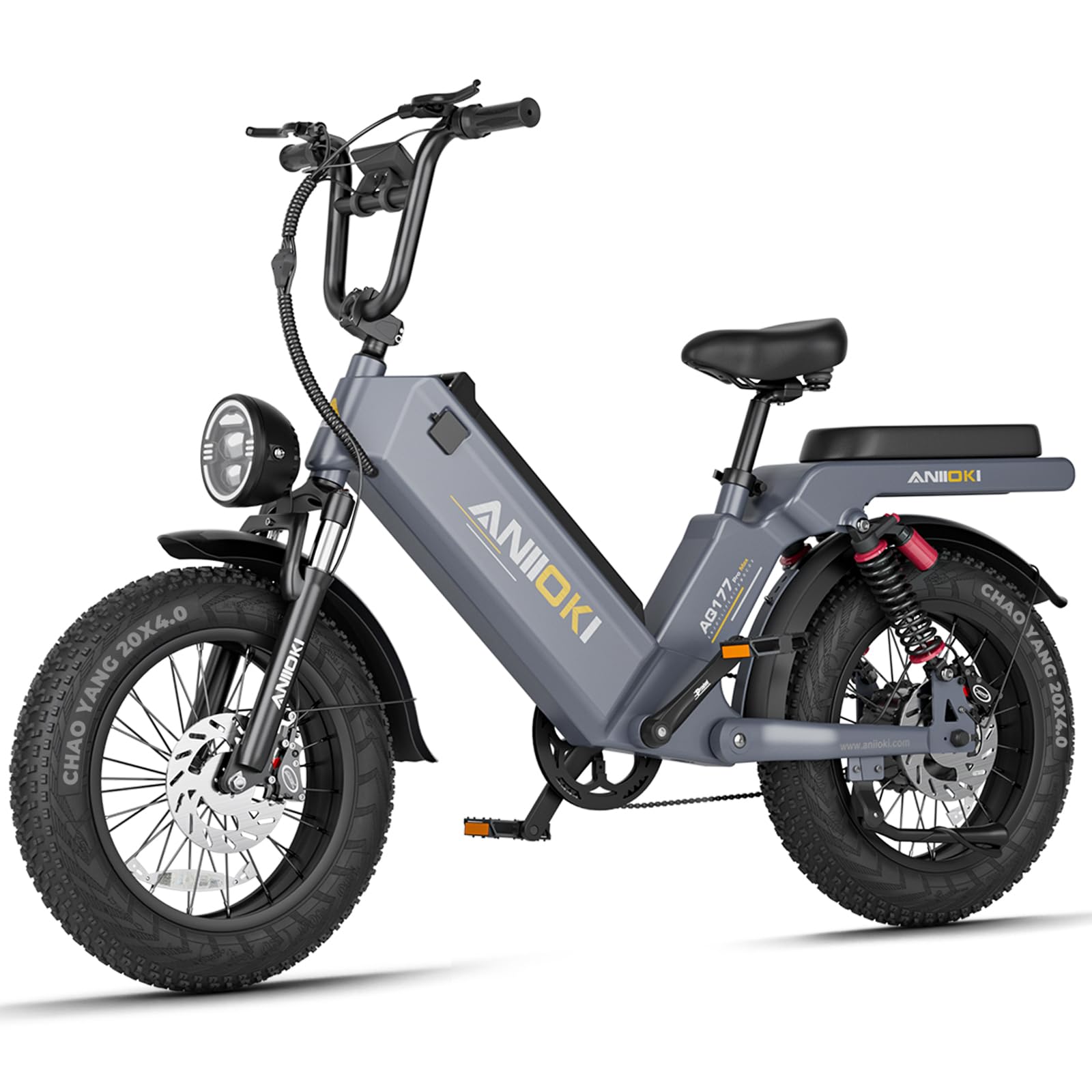 ANIIOKI Electric Bike for Adults with 60ah Battery, 30+ Mph Speed | 1200/1400W/1800W Peak | 200 Miles Range | Fat Tire eBike | Commuting Bike