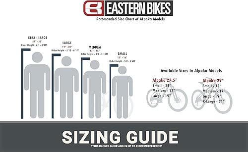 Miniatura 8 de Eastern Bikes Alpaka Bicicleta de montaña ligera de 29 pulgadas, 9 velocidades, frenos de disco hidráulicos, suspensión delantera disponible en 4