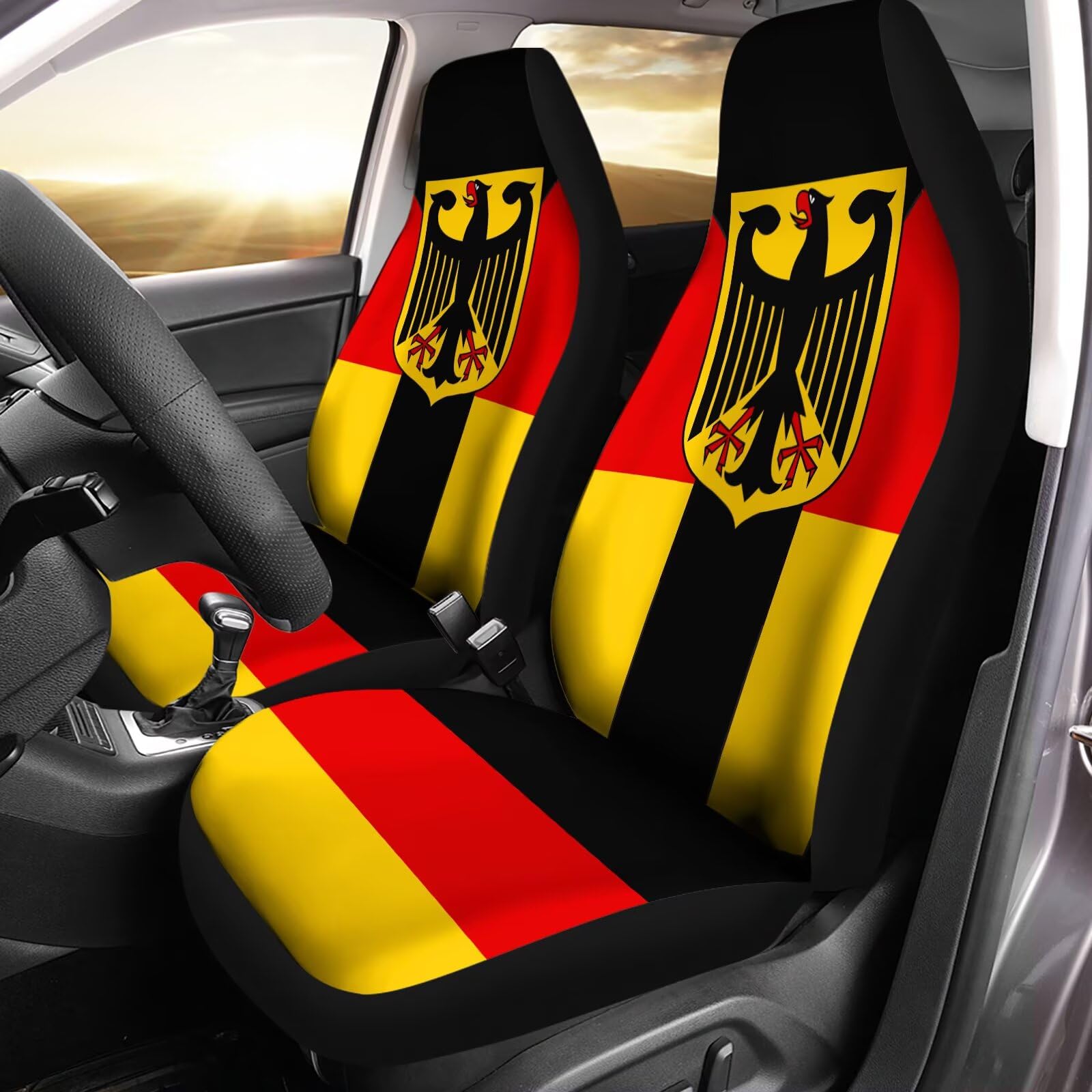 Pokrowce na siedzenia samochodowe flaga niemiecka kolorowa sedan auto siedzenia ochraniacz oddychający ochraniacz na siedzenia pojazdu ciężarowego 35 x 138 cm
