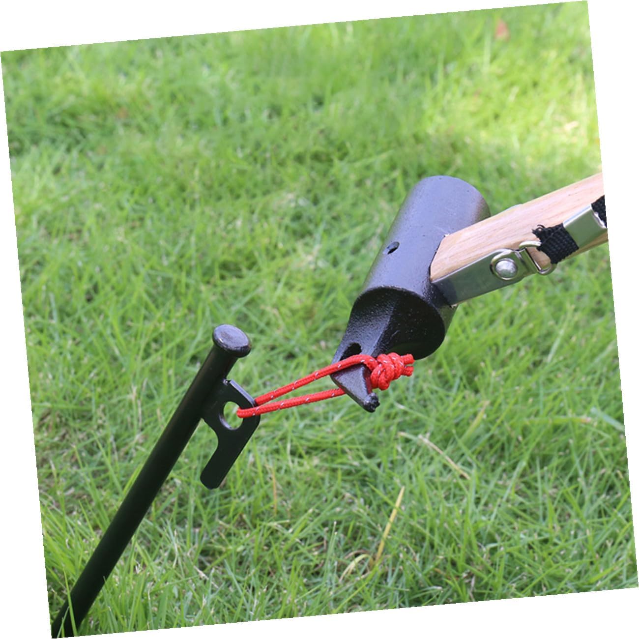 Cabilock Heavy Duty Tent Stakes Metal Pegs 30cm Black Iron Tent Spikes with Storage Bag 9pcs Set for Camping Outdoor Ground Anchors and Tarp Fixing