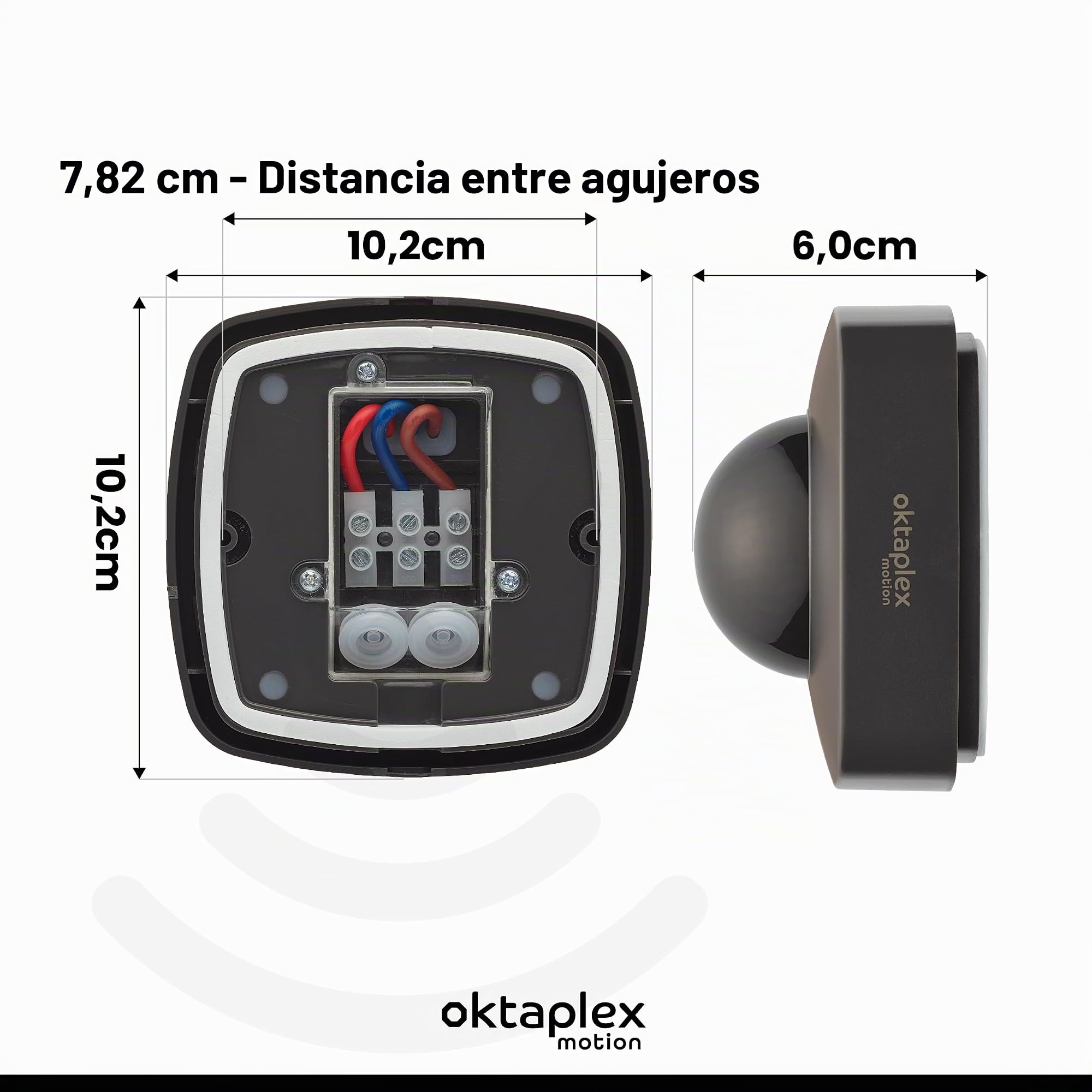 Oktaplex Lote de 2 detectores de Presencia Tim Detector de Movimiento 360° para Exterior IP65 Sensor de Movimiento PIR Antracita 230V