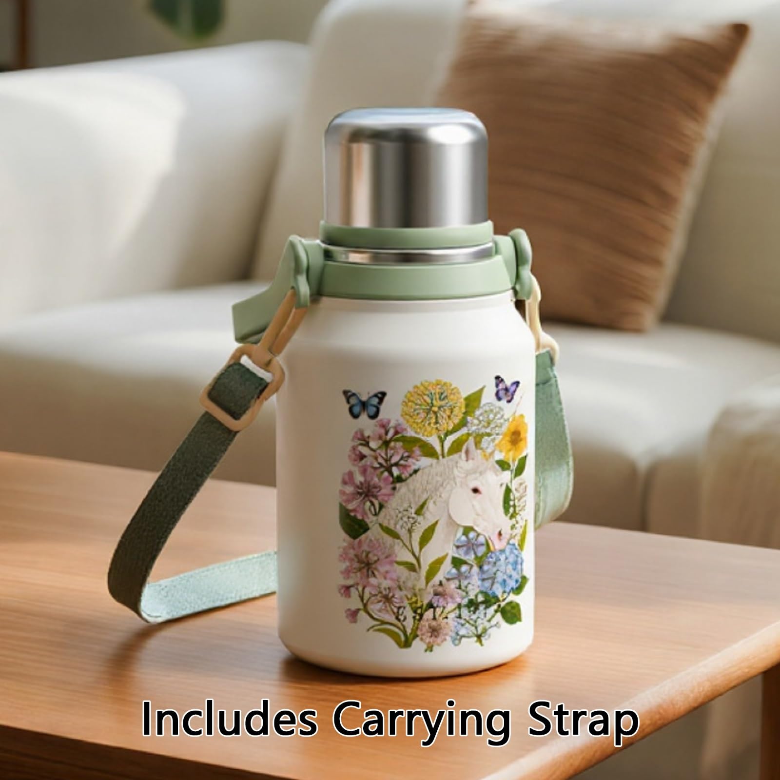 1000ml / 34oz, Taza Acero Inoxidable, Termos para Cafe, Sellado y A Prueba de Fugas, Práctico, Portátil e Ideal para Regalar(Pink)