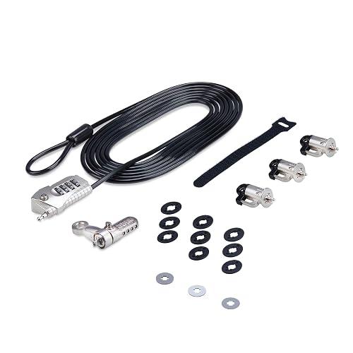 StarTech Laptop/Desktop & Peripheral Lock Kit, 10ft (3m) Steel Cable, TAA | K-Slot, Theft-Deterring Security Lock, 3x Devices, 3M4-DESK-LOCKING-KIT