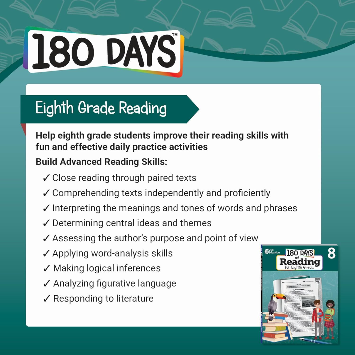 180 Days™: Reading for 8th Grade Practice Workbook for Classroom and Home, Cool and Fun Practice Created by Teachers (180 Days of Practice) - Image 3