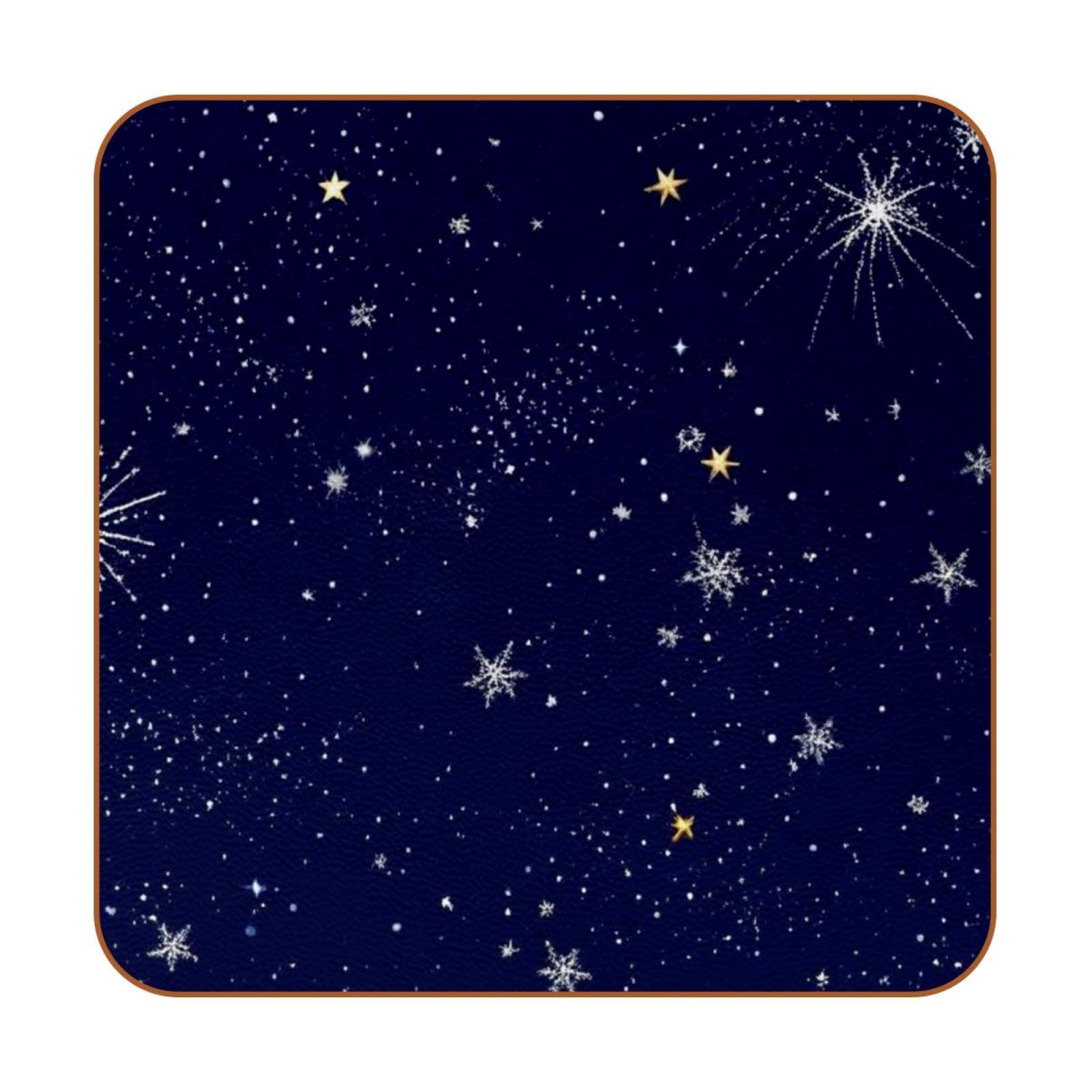 Dessous de verre en cuir lot de 6 carrés Galaxie nocturne pour verre et tasse de café
