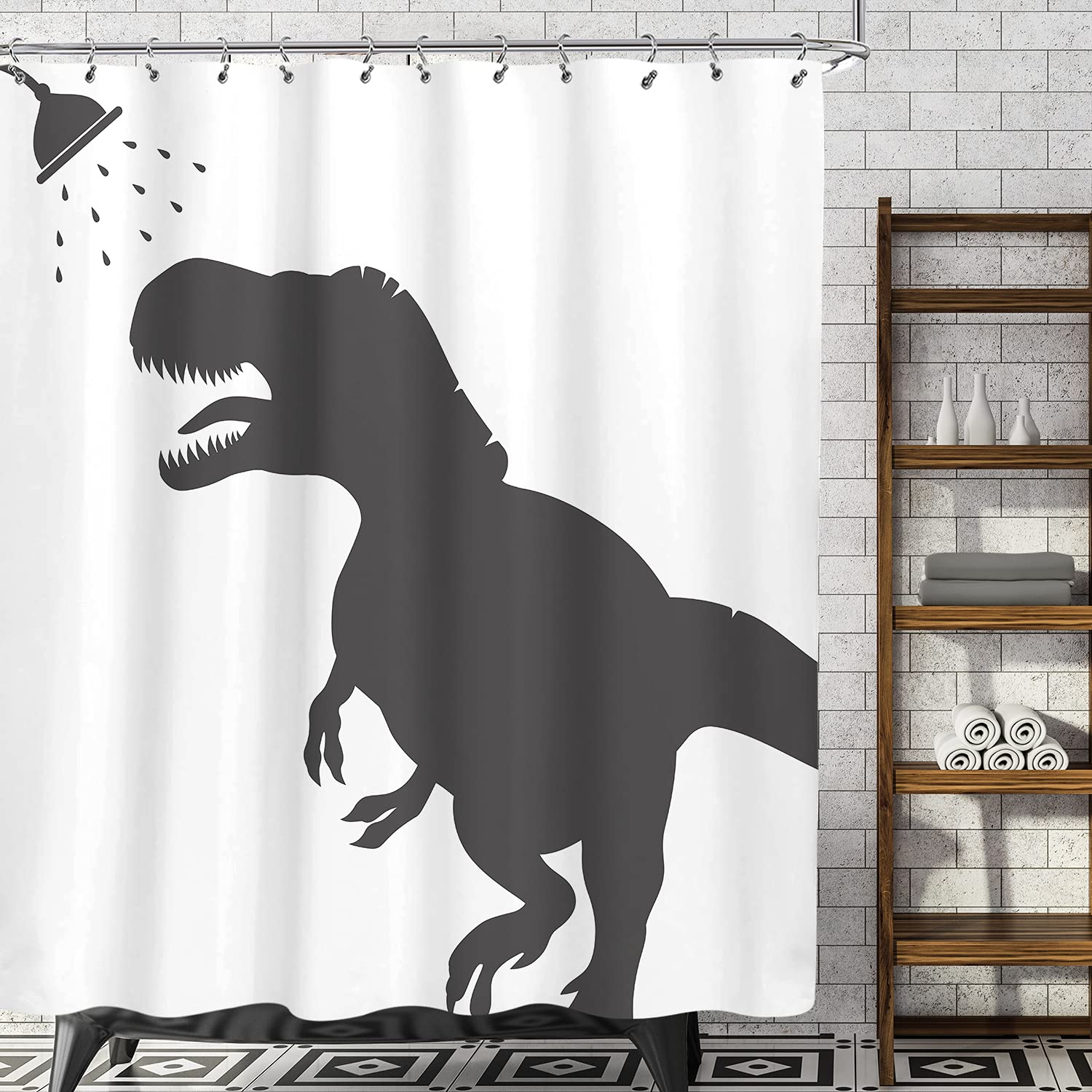 Buy AMBZEK Funny Dinosaur Shower Curtain 60Wx72L Inch Kids Boys Dino