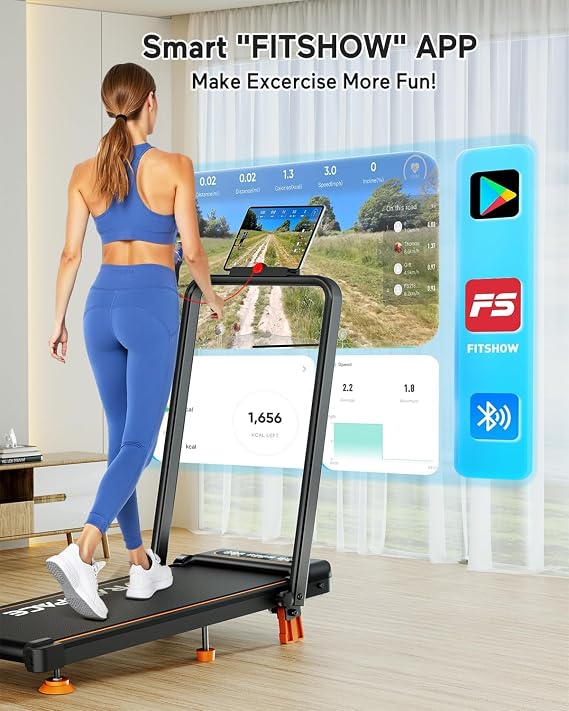 Walking Pad Treadmill with 10% Adjustable Incline & Handle Bar, 4 in 1 Portable Compact Low Noise Treadmill for Home Small Space, APP Control Under Desk Walking Pad, 3.5HP, 350LBS Weight Capacity 011