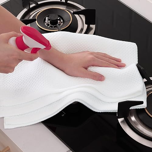 Miniatura 418 de Homaxy Trapo de cocina de 100% algodón, tejido de punto gofre, ultrasuaves, absorbentes, de secado rápido, para limpiar, 13 x 28 pulgadas, paquete