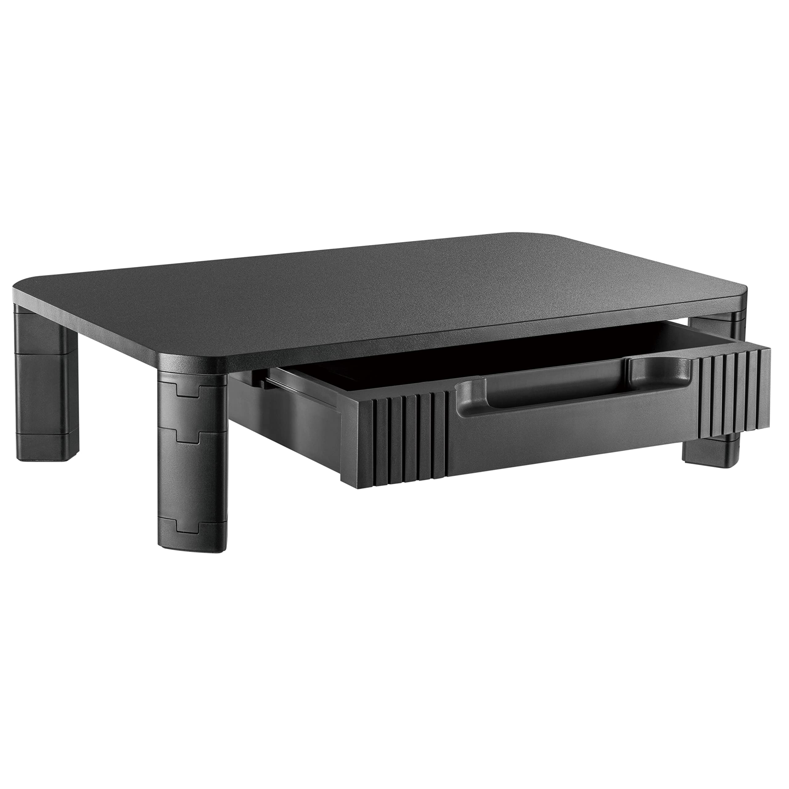 RICOO Supporto monitor scrivania WM9 con cassetti 48 x 10 x 30 cm Rialzo schermo PC Nero